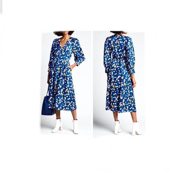 $695 TANYA TAYLOR
Thelma Blue Floral Silk Dress Sz 8 NWT - Picture 3 of 11